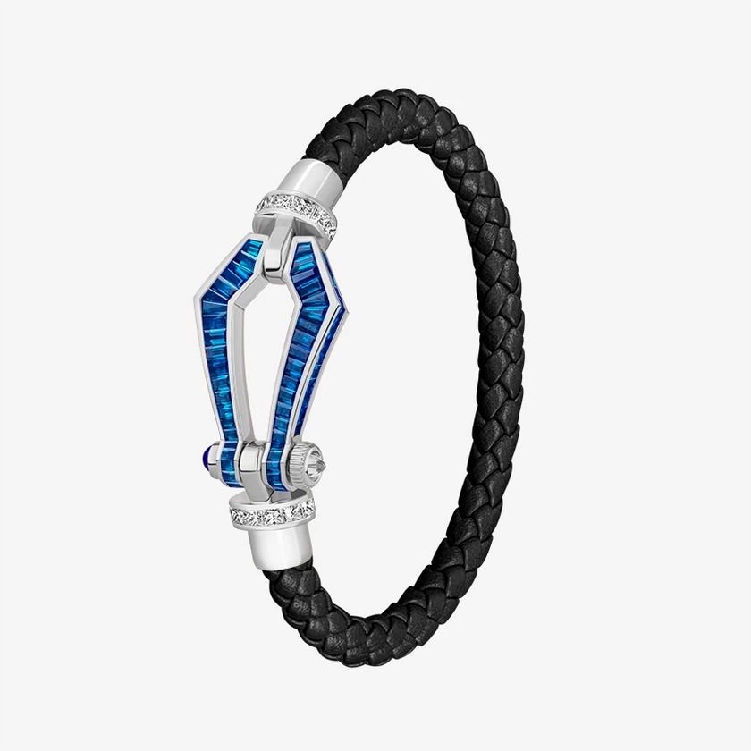 Alaghband Kite Bracelet for Men with Blue Sapphires and Diamonds, Large
