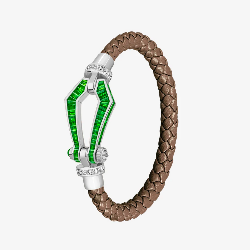 Alaghband Kite Bracelet for Men with Garnets and Diamonds, Large