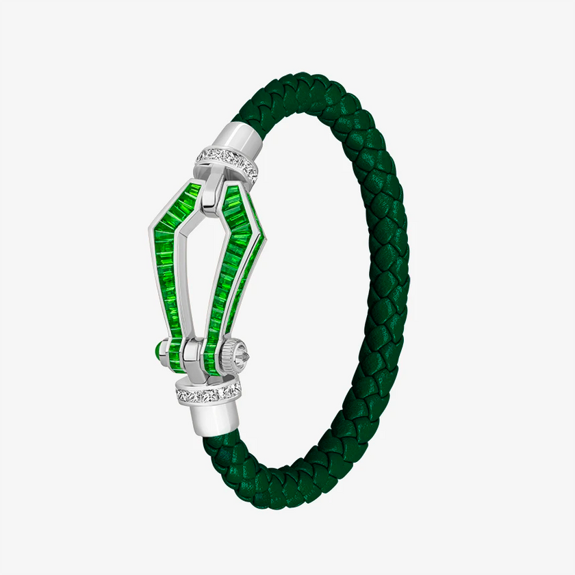 Alaghband Kite Bracelet for Men with Garnets and Diamonds, Large