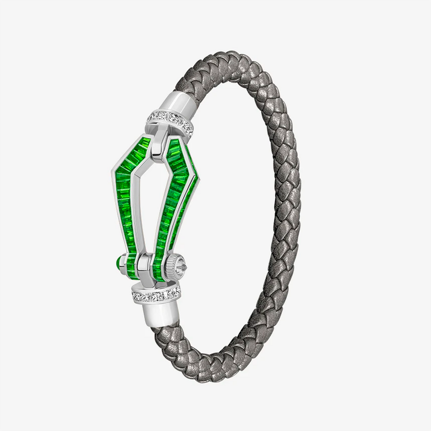 Alaghband Kite Bracelet for Men with Garnets and Diamonds, Large