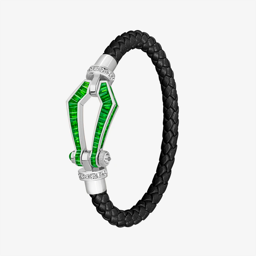 Alaghband Kite Bracelet for Men with Garnets and Diamonds, Large