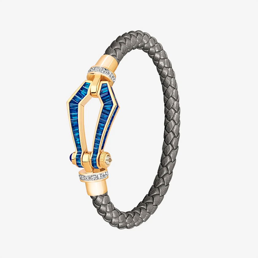 Alaghband Kite Bracelet for Men with Blue Sapphires and Diamonds, Large