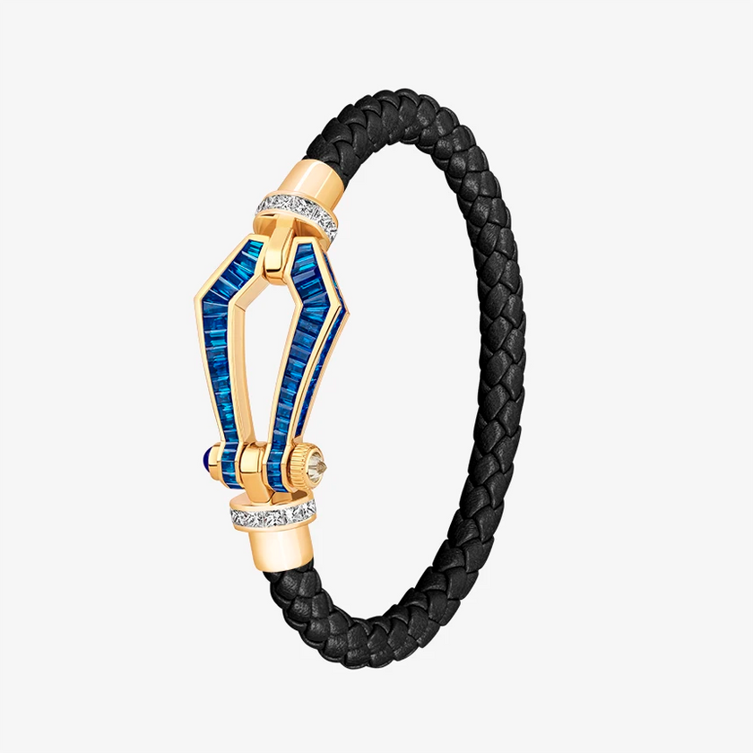 Alaghband Kite Bracelet for Men with Blue Sapphires and Diamonds, Large