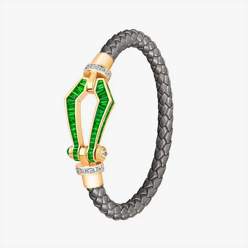 Alaghband Kite Bracelet for Men with Garnets and Diamonds, Large