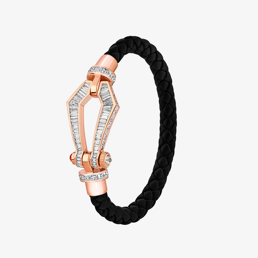 Alaghband Kite Bracelet for Men with Baguette Cut Diamonds and Ruby Pin, Large