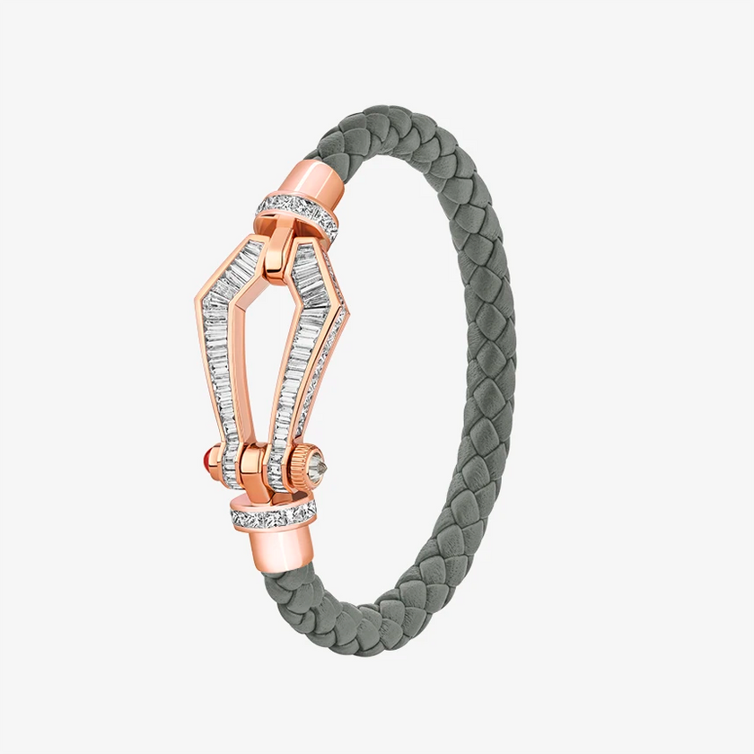 Alaghband Kite Bracelet for Men with Baguette Cut Diamonds and Ruby Pin, Large