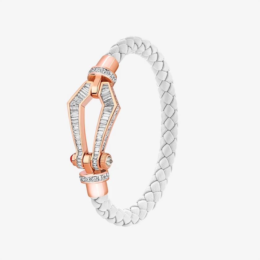 Alaghband Kite Bracelet for Men with Baguette Cut Diamonds and Ruby Pin, Large