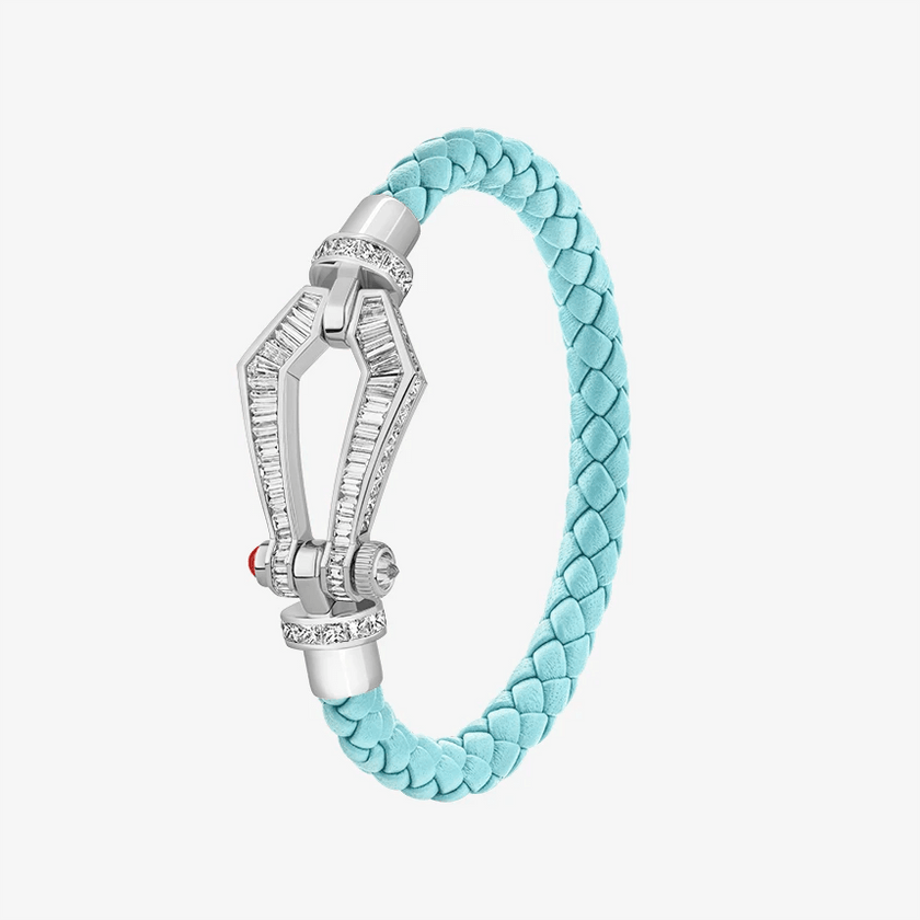 Alaghband Kite Bracelet with Baguette Cut Diamonds and Ruby Pin, Large - Alaghband Jewelry