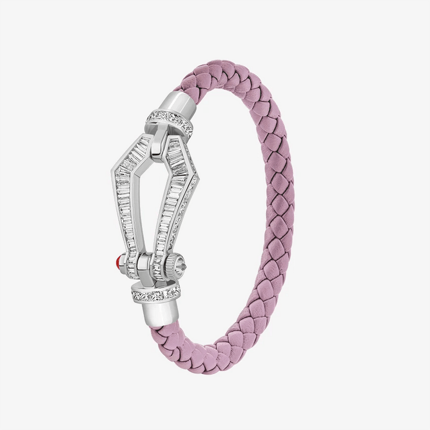 Alaghband Kite Bracelet with Baguette Cut Diamonds and Ruby Pin, Large - Alaghband Jewelry