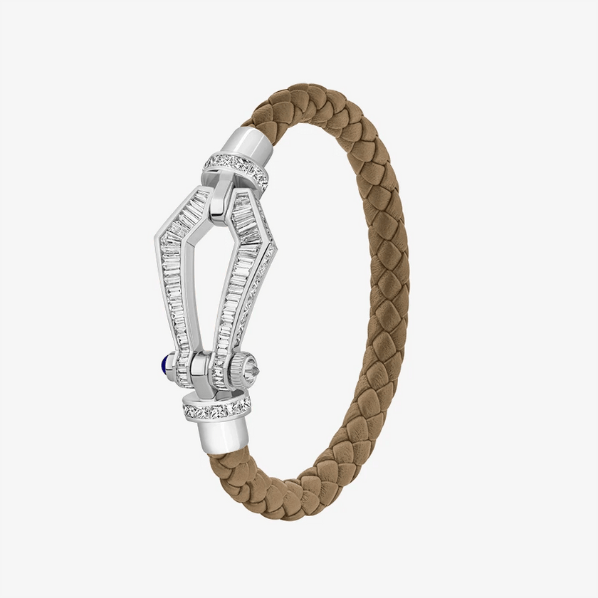 Alaghband Kite Bracelet for Men with Baguette Cut Diamonds and Blue Sapphire Pin, Large - Alaghband Jewelry
