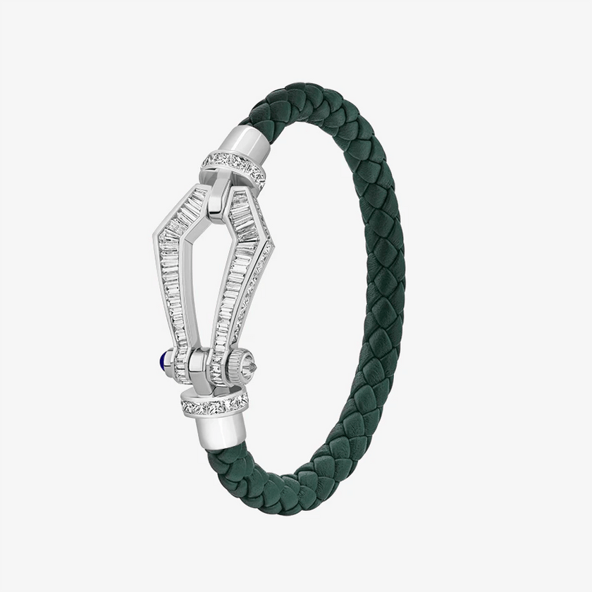 Alaghband Kite Bracelet for Men with Baguette Cut Diamonds and Blue Sapphire Pin, Large - Alaghband Jewelry