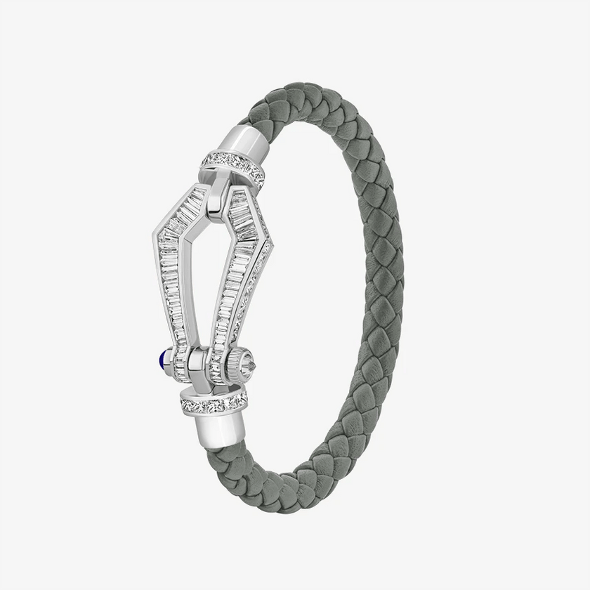 Alaghband Kite Bracelet for Men with Baguette Cut Diamonds and Blue Sapphire Pin, Large - Alaghband Jewelry
