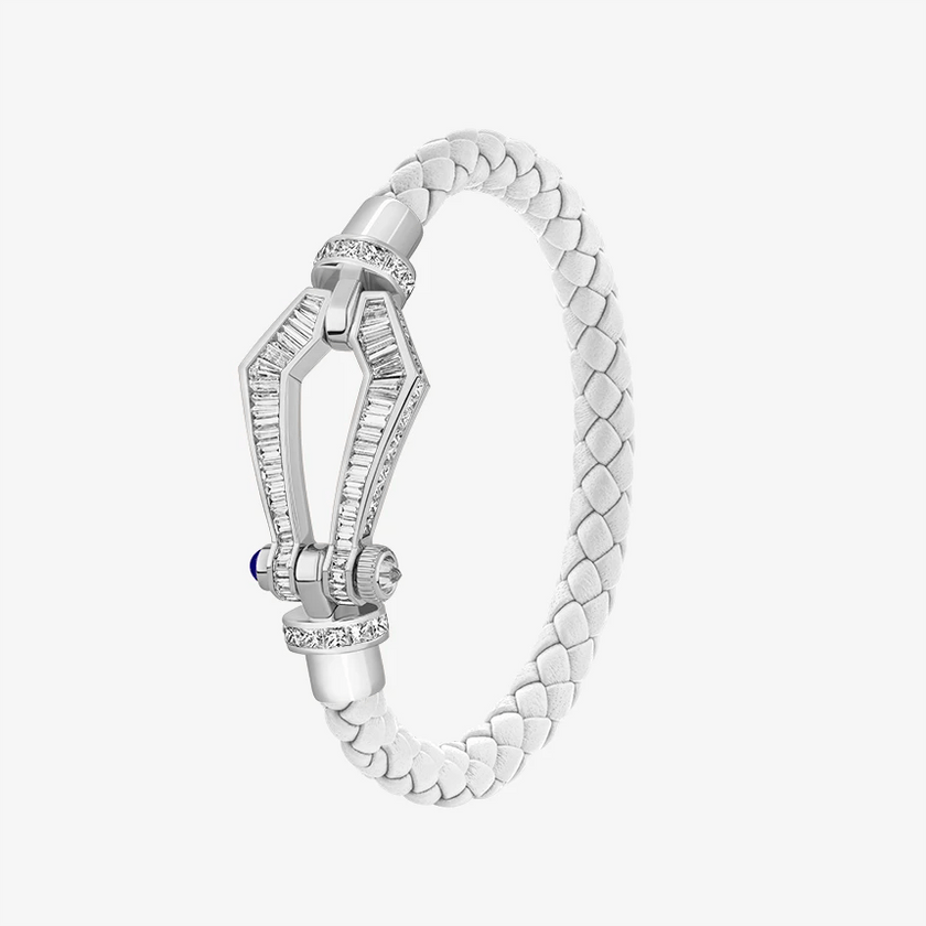 Alaghband Kite Bracelet for Men with Baguette Cut Diamonds and Blue Sapphire Pin, Large - Alaghband Jewelry