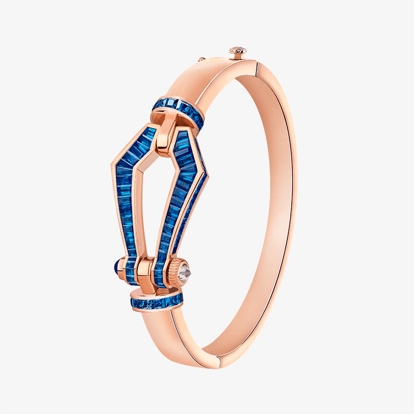 Alaghband Kite Bangle with Blue Sapphires, Large - Alaghband Jewelry