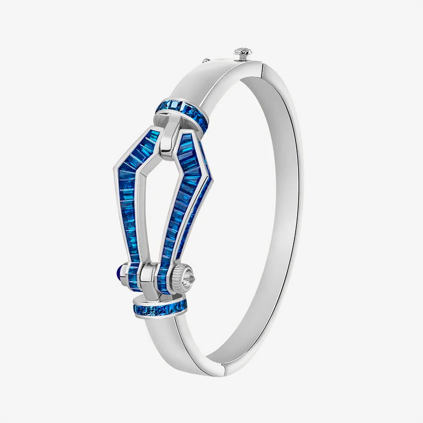 Alaghband Kite Bangle with Blue Sapphires, Large