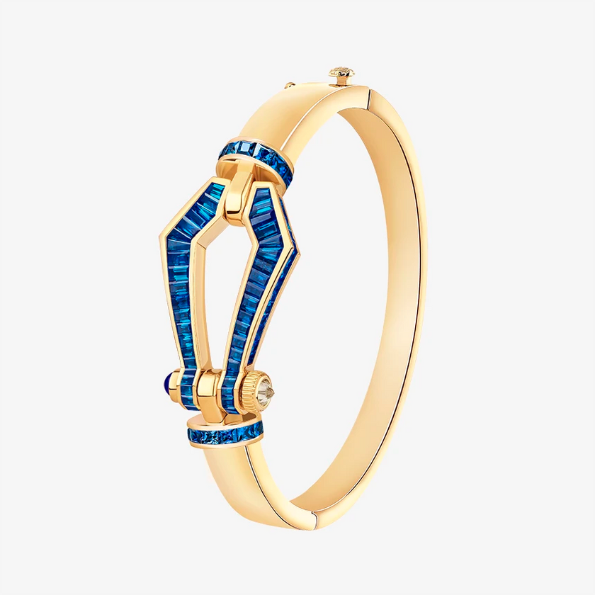 Alaghband Kite Bangle with Blue Sapphires, Large