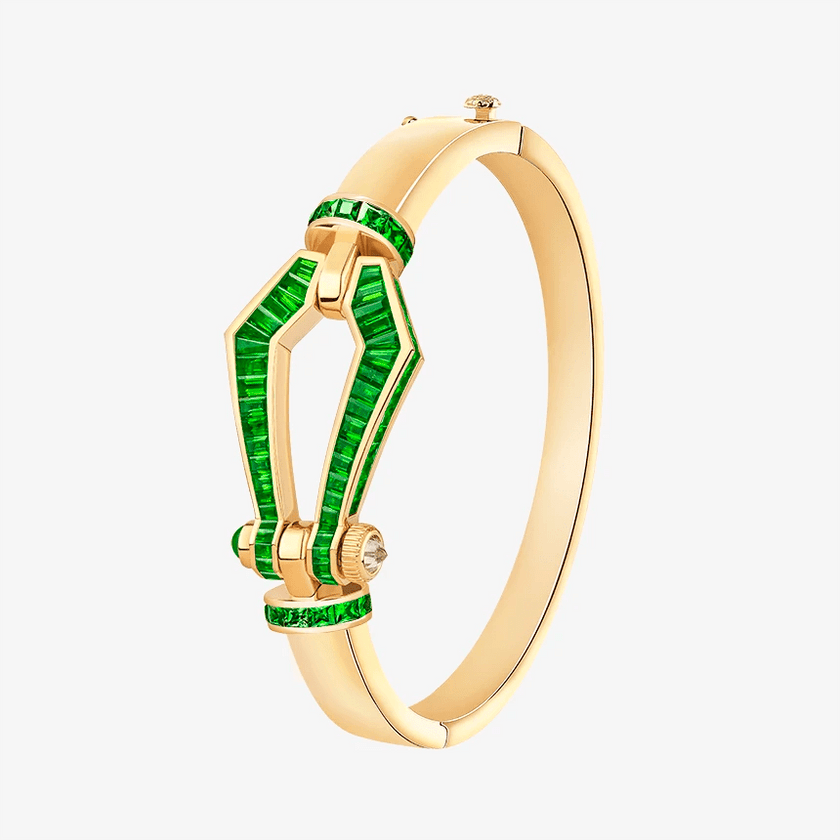 Alaghband Kite Bangle with Garnets, Large - Alaghband Jewelry