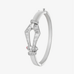 Alaghband Kite Bangle with Baguette - Cut Diamonds and Ruby Pin, Medium - Alaghband Jewelry