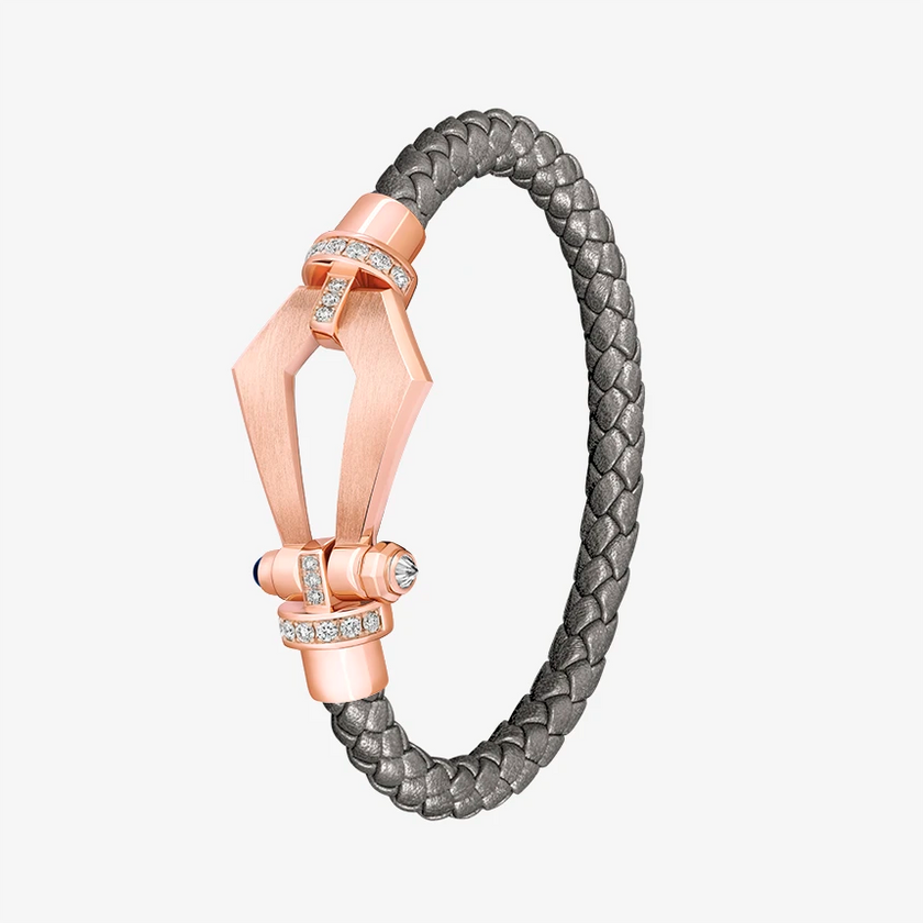 Alaghband Kite Bracelet for Men with Diamond Bezels and Blue Sapphire Pin, Large