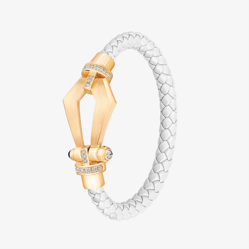 Alaghband Kite Bracelet for Men with Diamond Bezels and Blue Sapphire Pin, Large