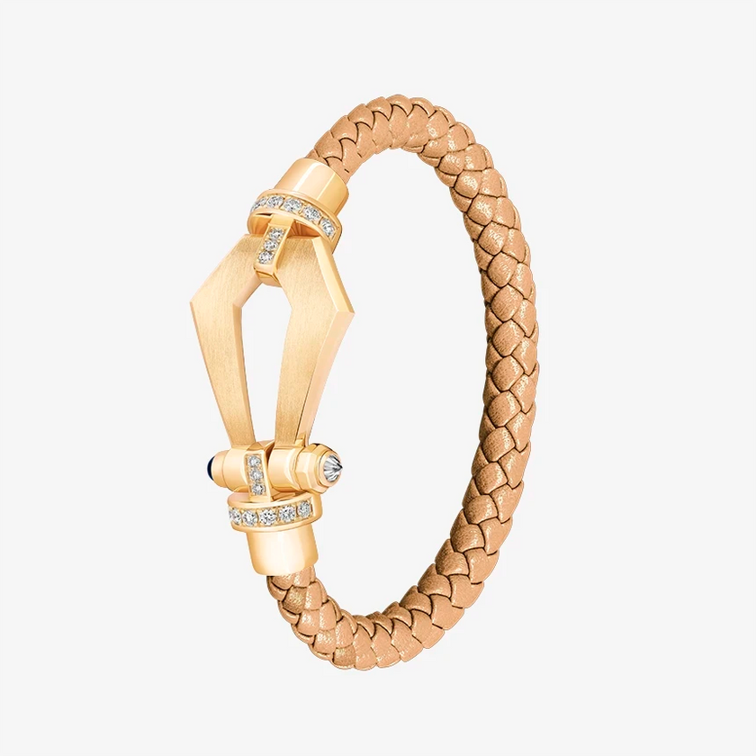 Alaghband Kite Bracelet for Men with Diamond Bezels and Blue Sapphire Pin, Large