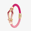 Alaghband Kite Bracelet with Pink Sapphire Gradient, Two - Toned Leather, Large - Alaghband Jewelry