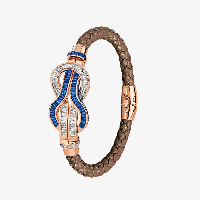 Alaghband Navy Bracelet with Blue Sapphires & Diamonds, Large - Alaghband Jewelry