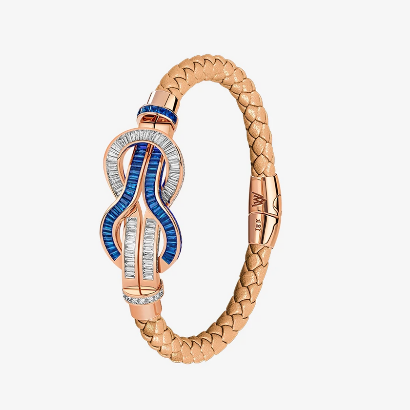 Alaghband Navy Bracelet with Blue Sapphires & Diamonds, Large