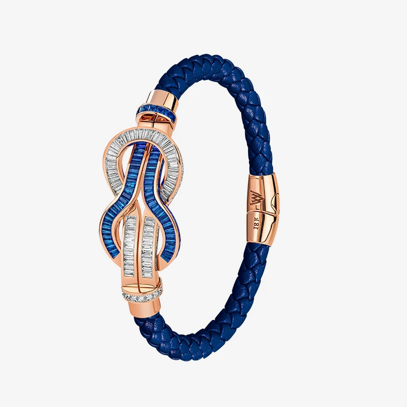 Alaghband Navy Bracelet with Blue Sapphires & Diamonds, Large