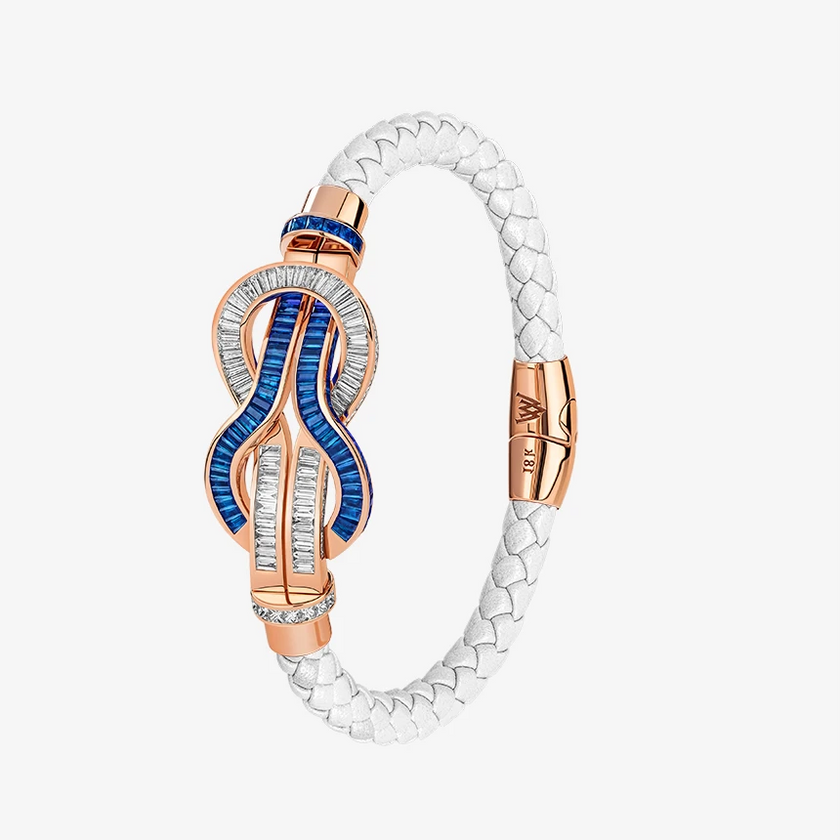 Alaghband Navy Bracelet with Blue Sapphires & Diamonds, Large