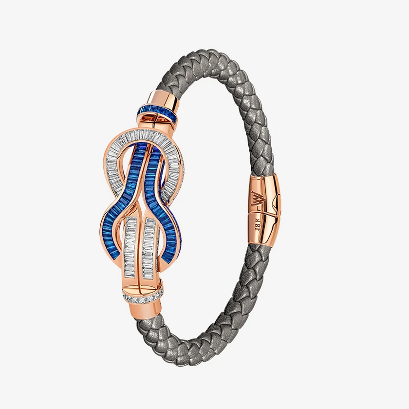 Alaghband Navy Bracelet with Blue Sapphires & Diamonds, Large