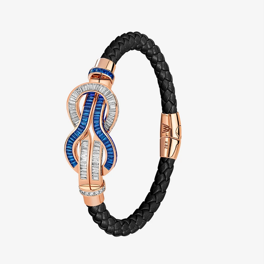 Alaghband Navy Bracelet with Blue Sapphires & Diamonds, Large