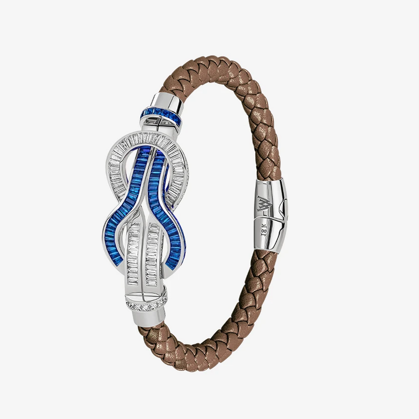 Alaghband Navy Bracelet with Blue Sapphires & Diamonds, Large