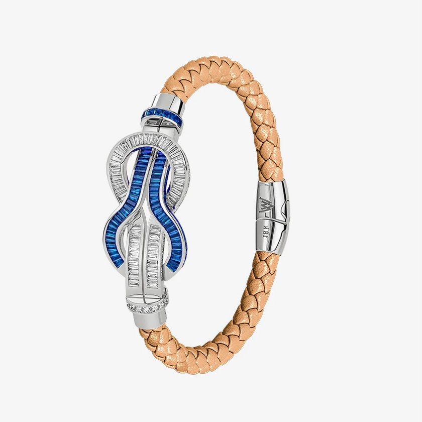 Alaghband Navy Bracelet with Blue Sapphires & Diamonds, Large