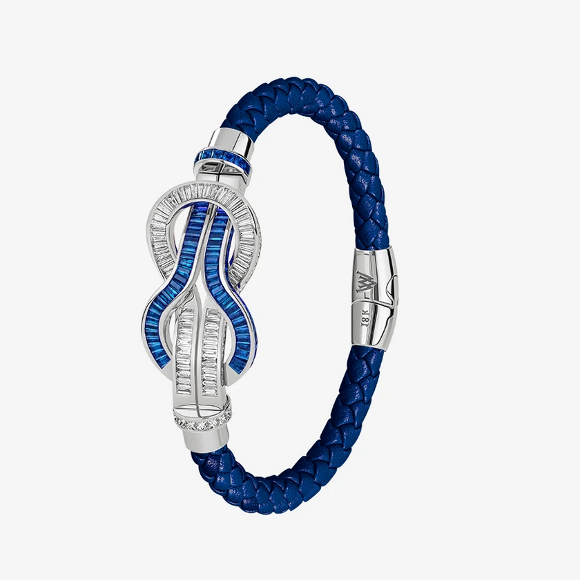 Alaghband Navy Bracelet with Blue Sapphires & Diamonds, Large