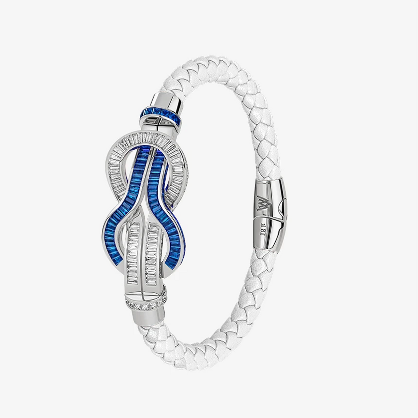 Alaghband Navy Bracelet with Blue Sapphires & Diamonds, Large