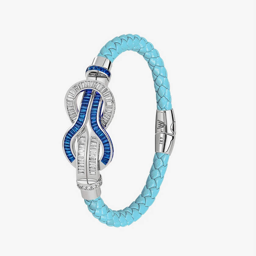 Alaghband Navy Bracelet with Blue Sapphires & Diamonds, Large