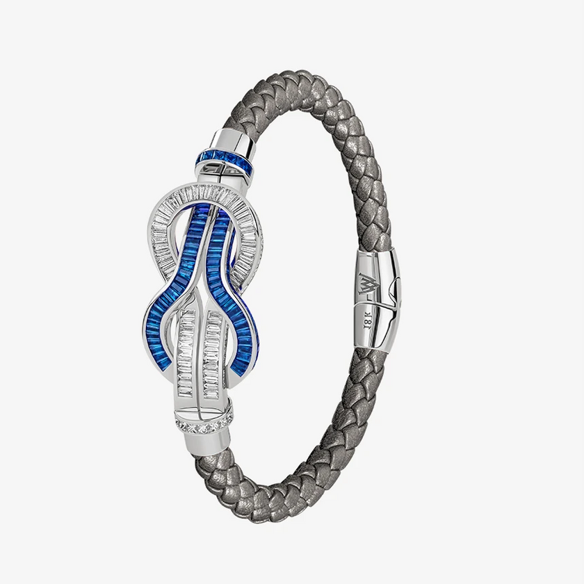 Alaghband Navy Bracelet with Blue Sapphires & Diamonds, Large