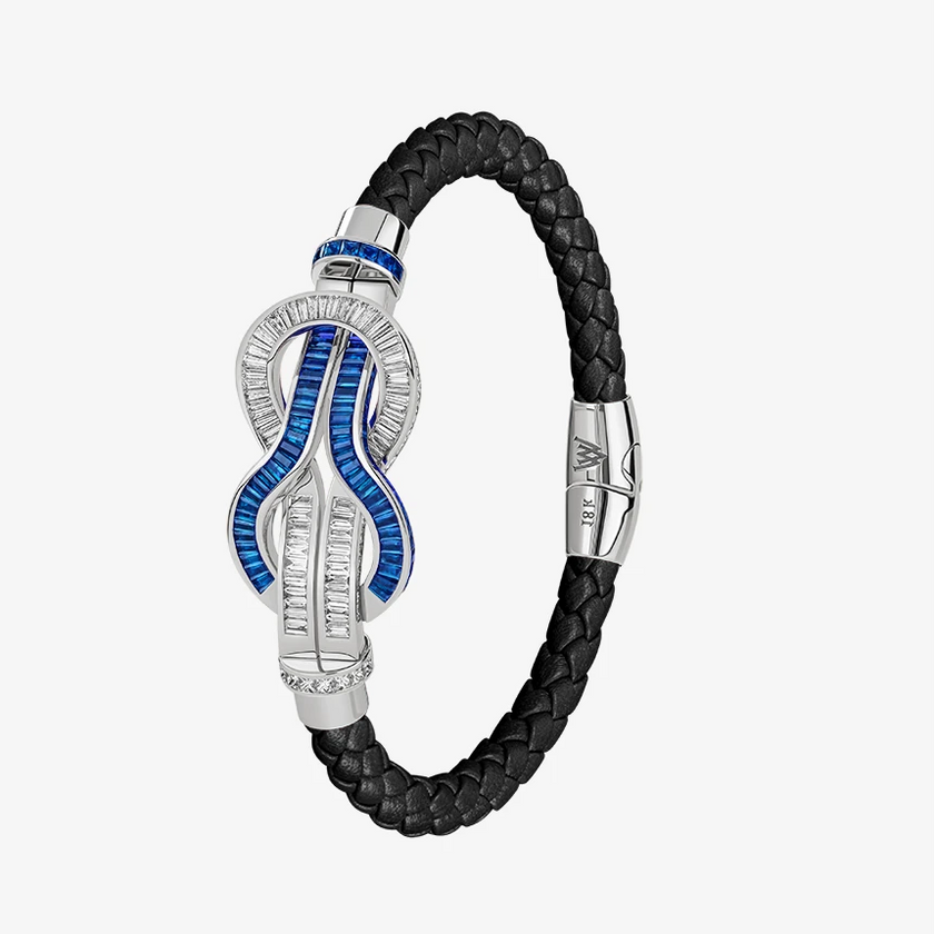 Alaghband Navy Bracelet with Blue Sapphires & Diamonds, Large