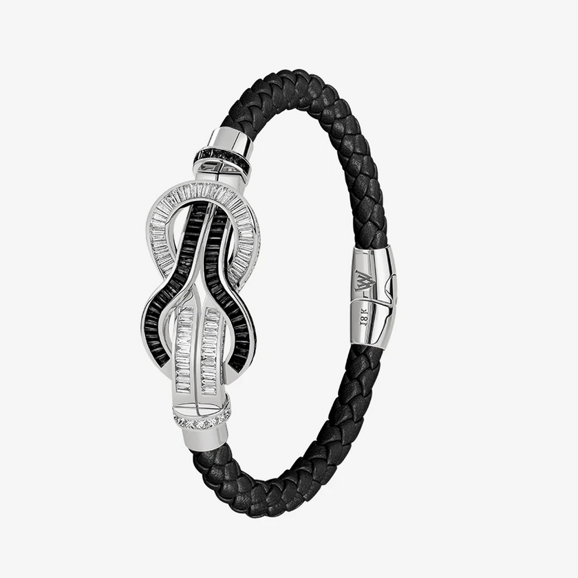 Alaghband Navy Bracelet with Black Diamonds & Colorless Diamonds, Large