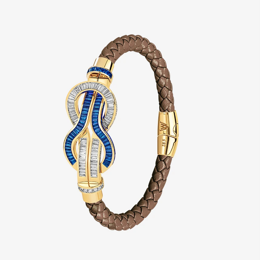 Alaghband Navy Bracelet with Blue Sapphires & Diamonds, Large