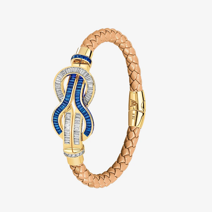 Alaghband Navy Bracelet with Blue Sapphires & Diamonds, Large