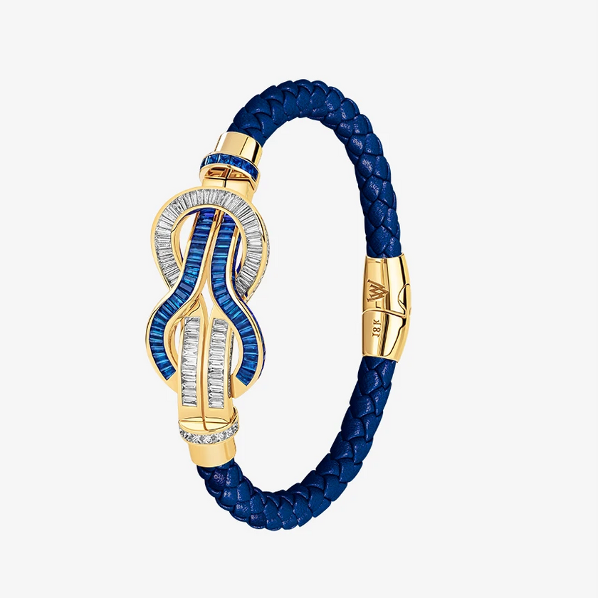 Alaghband Navy Bracelet with Blue Sapphires & Diamonds, Large