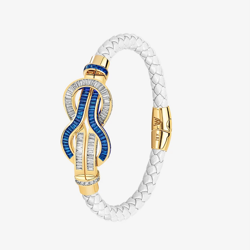 Alaghband Navy Bracelet with Blue Sapphires & Diamonds, Large