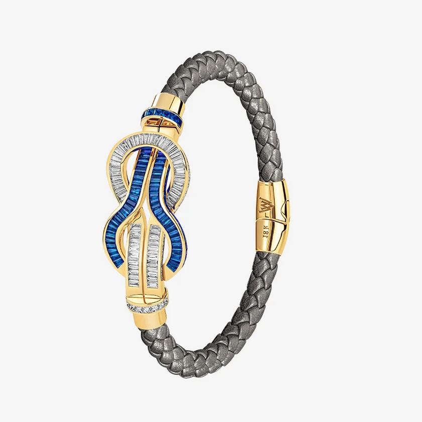 Alaghband Navy Bracelet with Blue Sapphires & Diamonds, Large