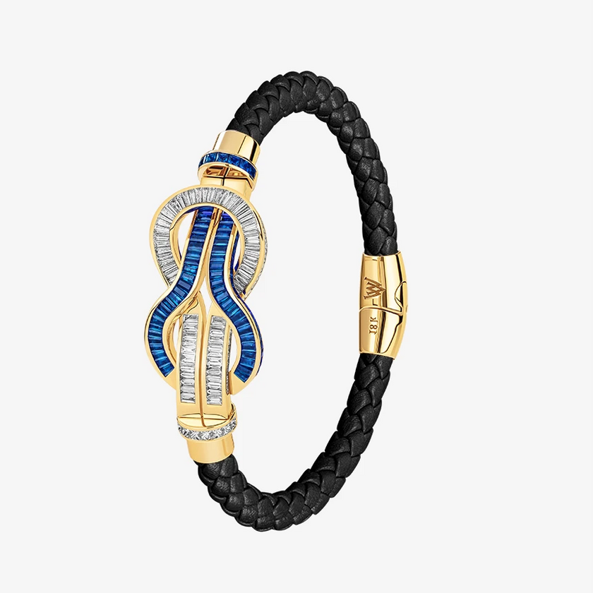Alaghband Navy Bracelet with Blue Sapphires & Diamonds, Large