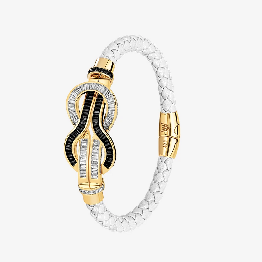 Alaghband Navy Bracelet with Black Diamonds & Colorless Diamonds, Large