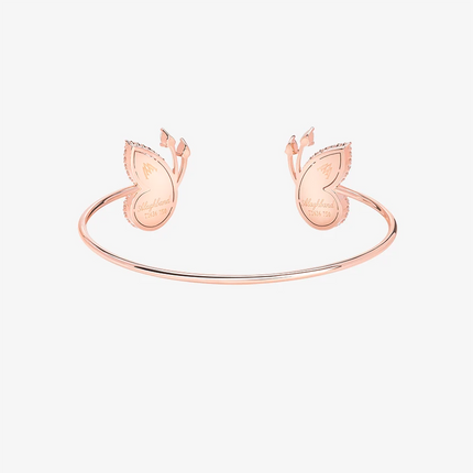 Alaghband Butterfly Open Bangle with Coral