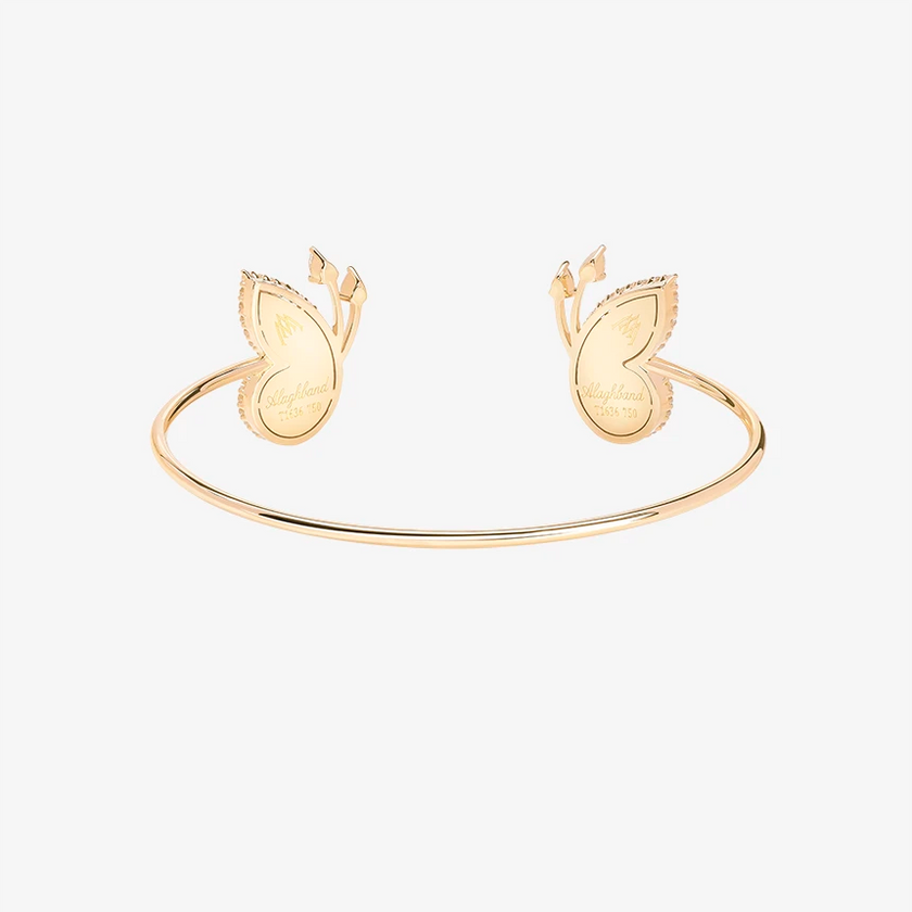 Alaghband Butterfly Open Bangle with Malachite