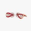 Alaghband Navy Cufflinks with Rubies & Diamonds